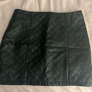 Quilted Faux Leather Black Mini Skirt - Forever 21